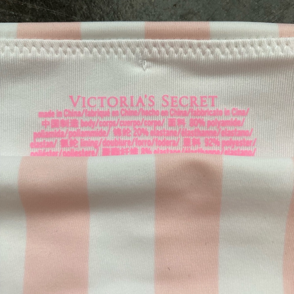 Victoria's Secret Pink&White Striped High Waisted Cheeky Bikini Bottom- Size S - Picture 2 of 5